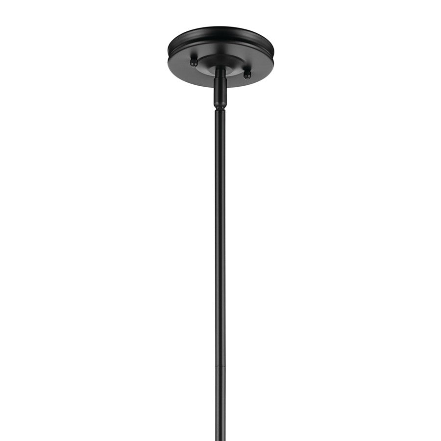 Kichler Laria 16" 1 Light Pendant, Black/Clear Glass