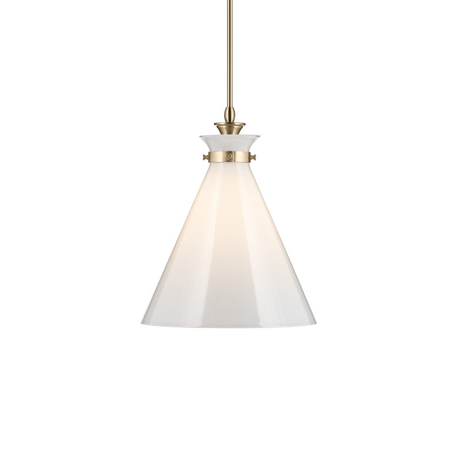 Kichler Laria 16" 1 Light Pendant, Champagne Bronze/Opal Glass