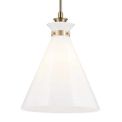Kichler Laria 16" 1 Light Pendant, Champagne Bronze/Opal Glass