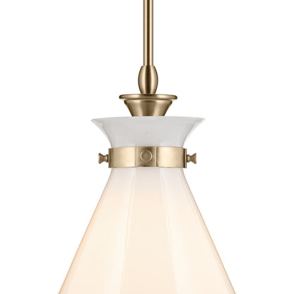 Kichler Laria 16" 1 Light Pendant, Champagne Bronze/Opal Glass