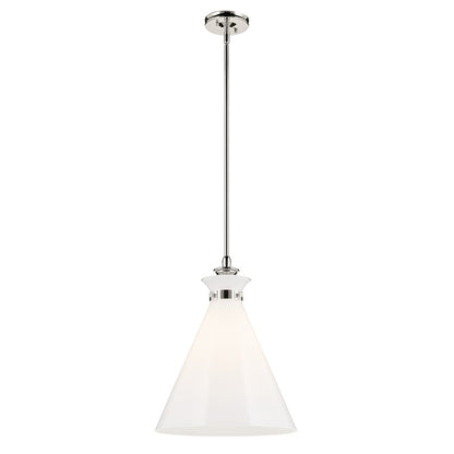 Kichler Laria 16" 1 Light Pendant, Polished Nickel/Opal Glass - 52775PN