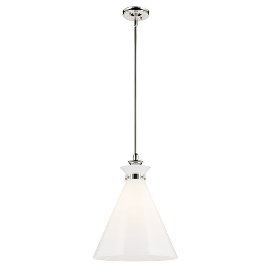 Kichler Laria 16" 1 Light Pendant, Polished Nickel/Opal Glass - 52775PN