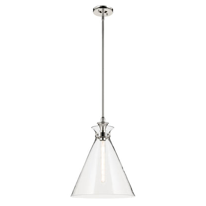 Kichler Laria 16" 1 Light Pendant, Polished Nickel/Clear Glass - 52775PNCLR