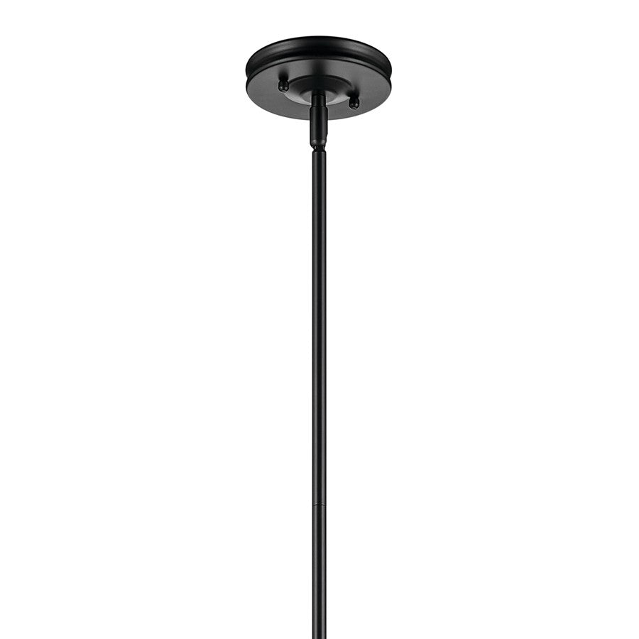 Kichler Laria 9.75" 1 Light Pendant, Black/Opal Glass