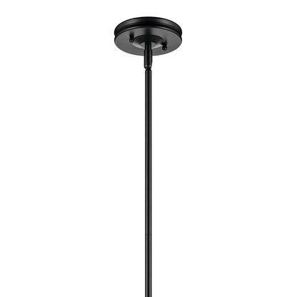 Kichler Laria 9.75" 1 Light Pendant, Black/Opal Glass