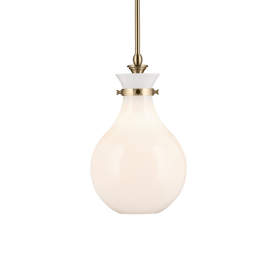 Kichler Laria 9.75" 1 Light Pendant, Champagne Bronze/Opal Glass