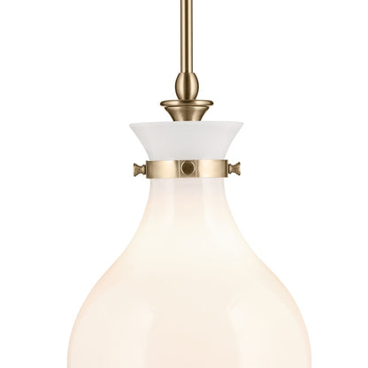 Kichler Laria 9.75" 1 Light Pendant, Champagne Bronze/Opal Glass
