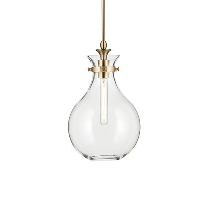 Kichler Laria 9.75" 1 Light Pendant, Champagne Bronze/Clear Glass