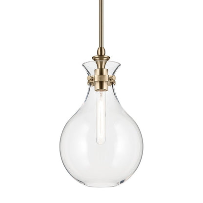 Kichler Laria 9.75" 1 Light Pendant, Champagne Bronze/Clear Glass
