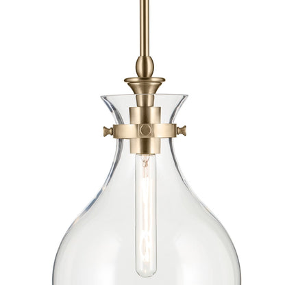 Kichler Laria 9.75" 1 Light Pendant, Champagne Bronze/Clear Glass