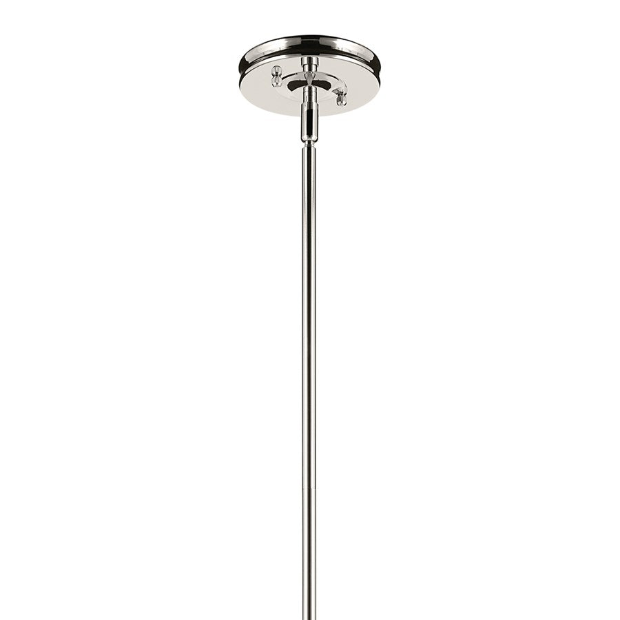 Kichler Laria 9.75" 1 Light Pendant, Polished Nickel/Opal Glass