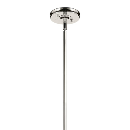 Kichler Laria 9.75" 1 Light Pendant, Polished Nickel/Opal Glass