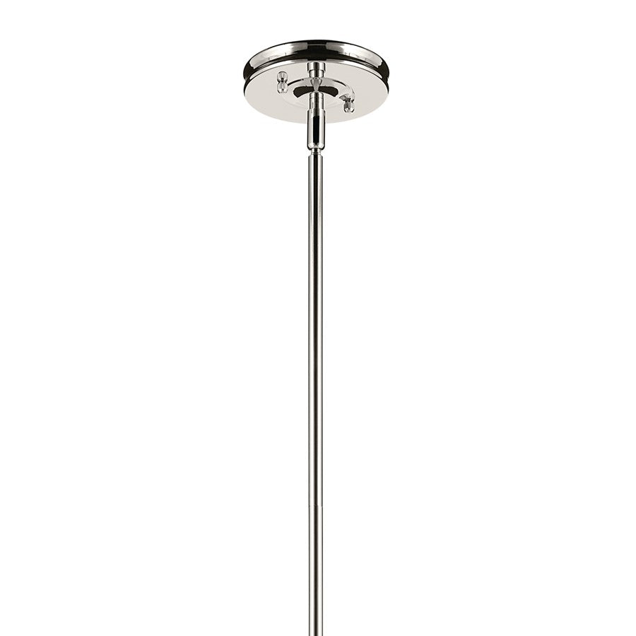 Kichler Laria 9.75" 1 Light Pendant, Polished Nickel/Clear Glass