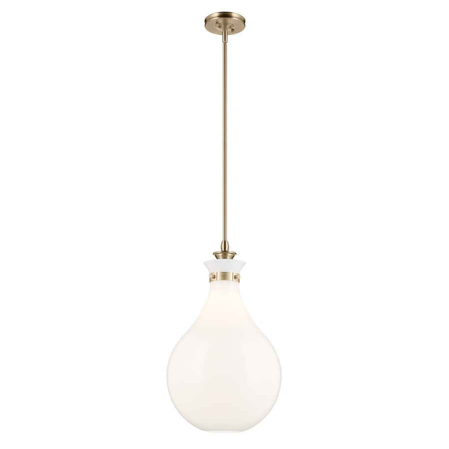 Kichler Laria 14" 1 Light Pendant, Champagne Bronze/Opal Glass - 52777CPZ