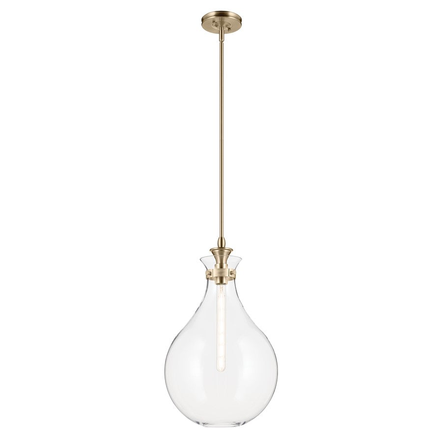Kichler Laria 14" 1 Light Pendant, Champagne Bronze/Clear Glass - 52777CPZCLR