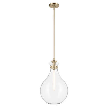 Kichler Laria 14" 1 Light Pendant, Champagne Bronze/Clear Glass - 52777CPZCLR