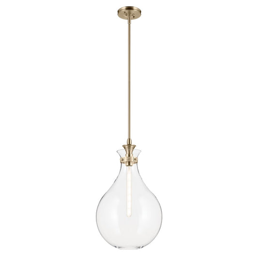 Kichler Laria 14" 1 Light Pendant, Champagne Bronze/Clear Glass - 52777CPZCLR