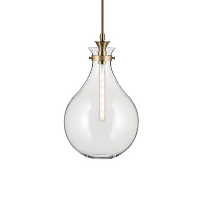 Kichler Laria 14" 1 Light Pendant, Champagne Bronze/Clear Glass