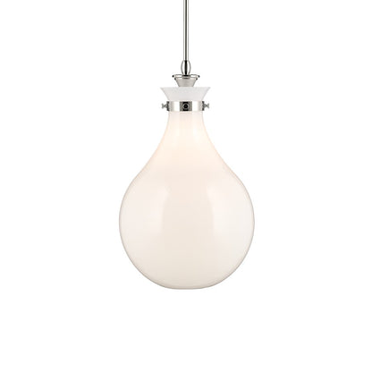 Kichler Laria 14" 1 Light Pendant, Polished Nickel/Opal Glass
