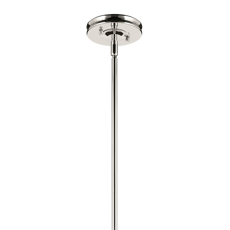 Kichler Laria 14" 1 Light Pendant, Polished Nickel/Opal Glass