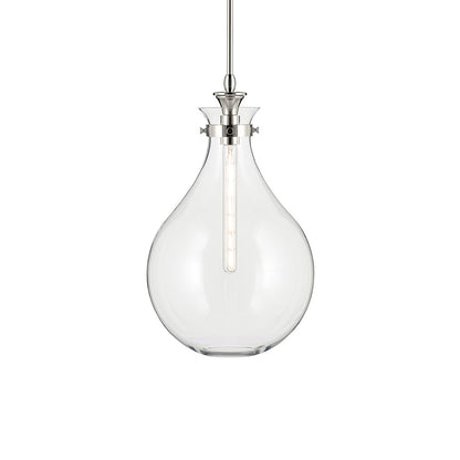 Kichler Laria 14" 1 Light Pendant, Polished Nickel/Clear Glass