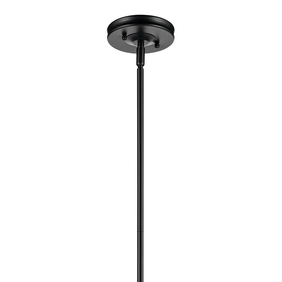 Kichler Laria 10.25" 1 Light Pendant, Black/Opal Glass