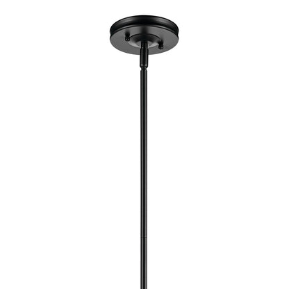 Kichler Laria 10.25" 1 Light Pendant, Black/Opal Glass
