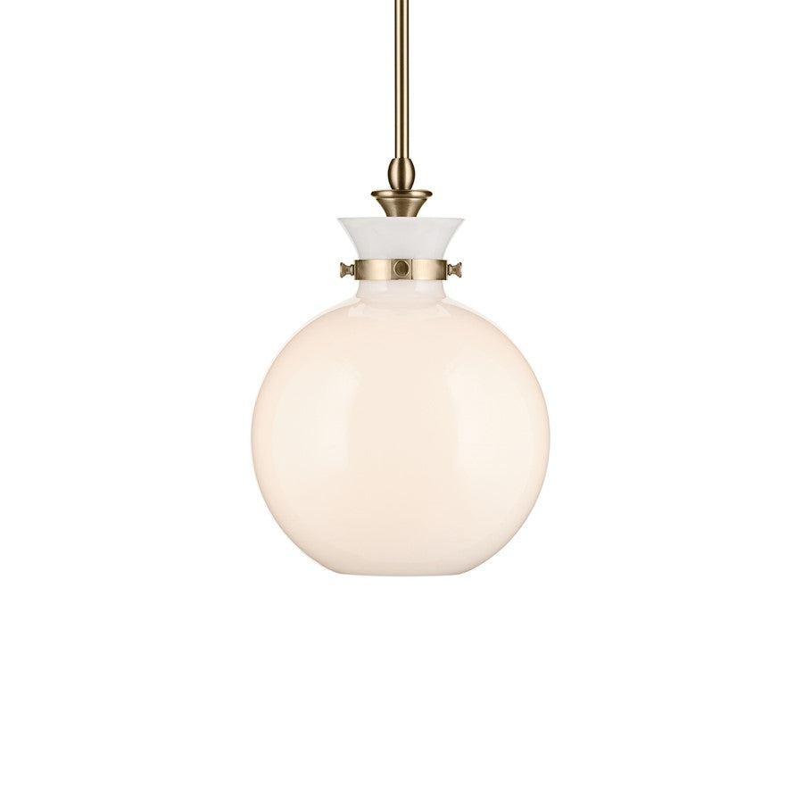 Kichler Laria 10.25" 1 Light Pendant, Champagne Bronze/Opal Glass