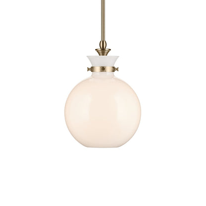 Kichler Laria 10.25" 1 Light Pendant, Champagne Bronze/Opal Glass
