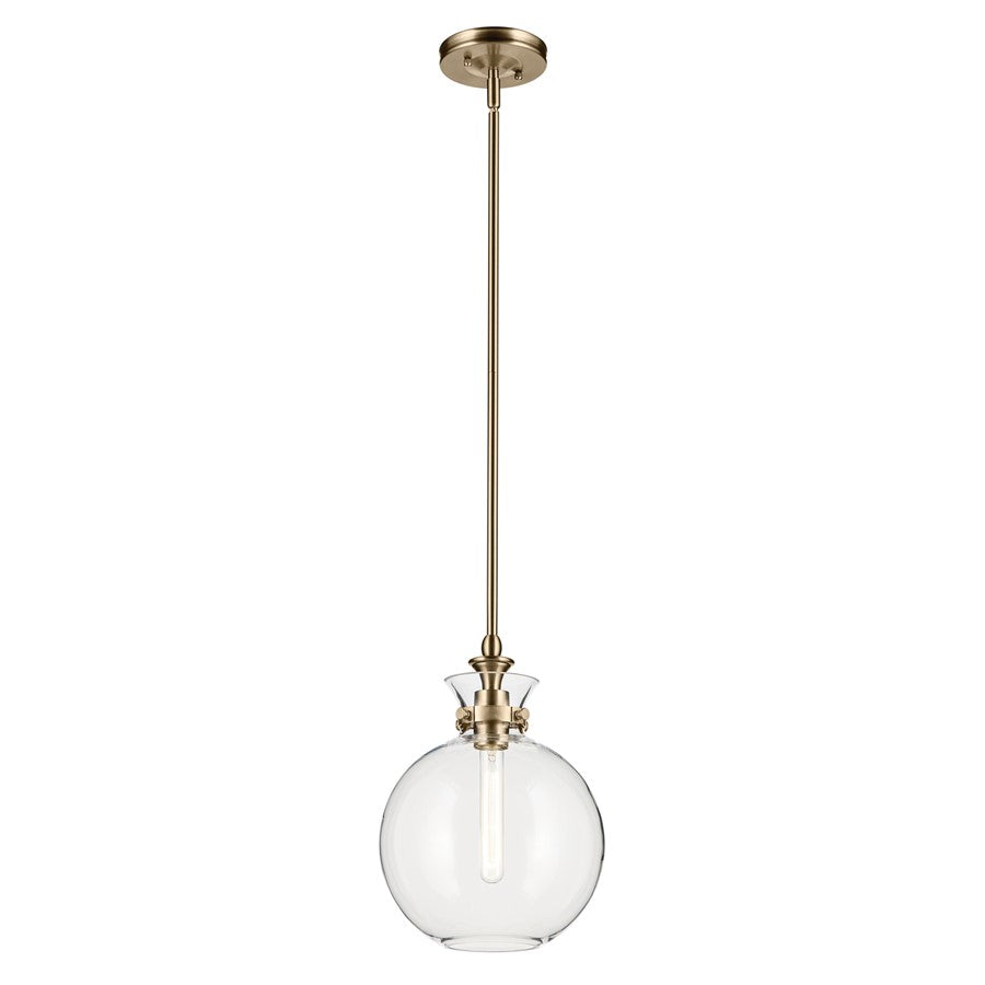 Kichler Laria 10.25" 1 Light Pendant, Champagne Bronze/Clear Glass - 52778CPZCLR