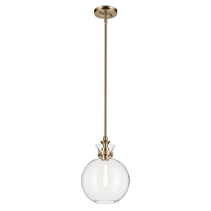 Kichler Laria 10.25" 1 Light Pendant, Champagne Bronze/Clear Glass - 52778CPZCLR