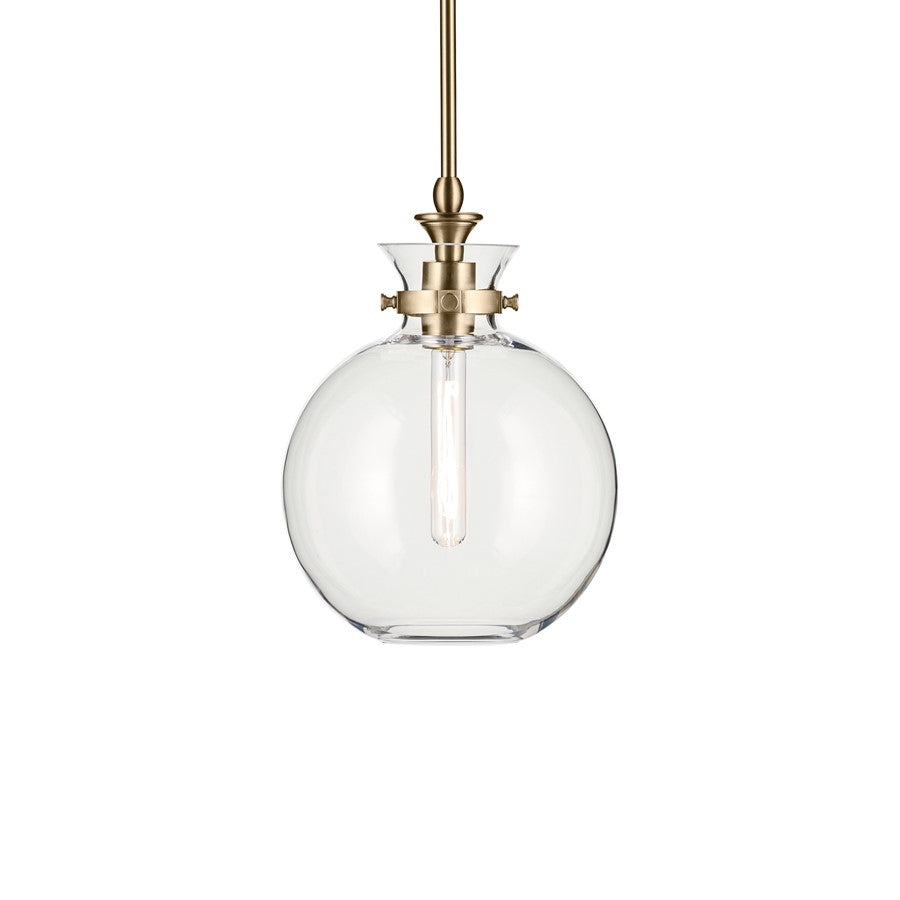 Kichler Laria 10.25" 1 Light Pendant, Champagne Bronze/Clear Glass