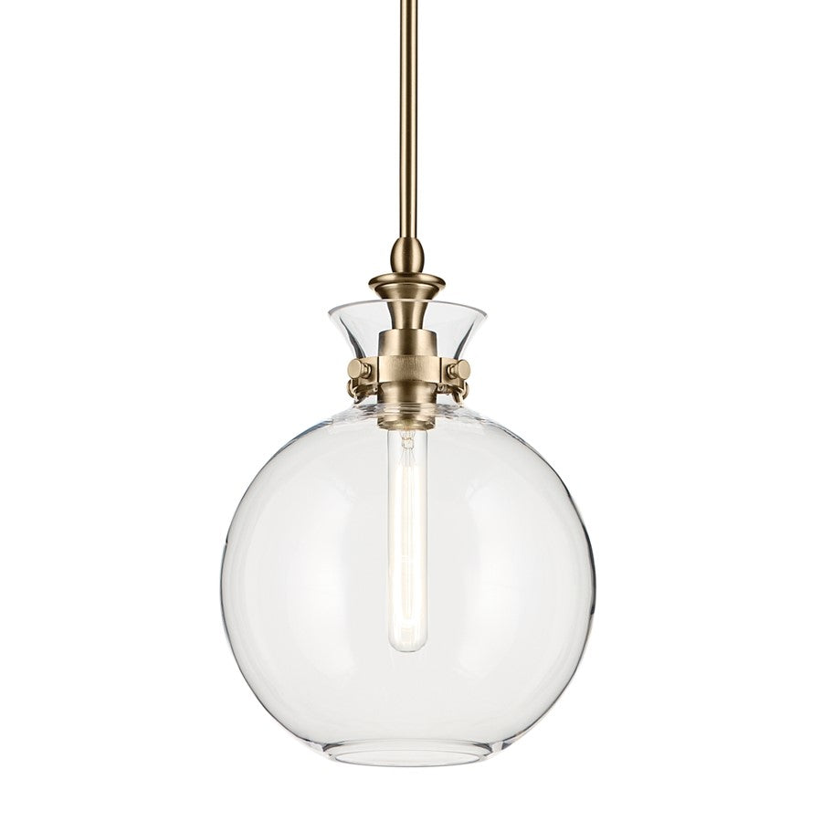 Kichler Laria 10.25" 1 Light Pendant, Champagne Bronze/Clear Glass