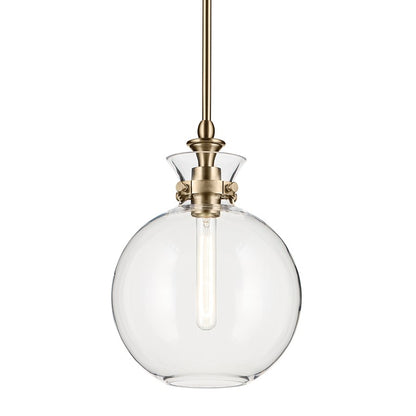 Kichler Laria 10.25" 1 Light Pendant, Champagne Bronze/Clear Glass