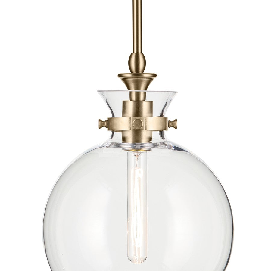 Kichler Laria 10.25" 1 Light Pendant, Champagne Bronze/Clear Glass