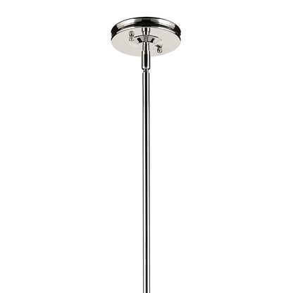 Kichler Laria 10.25" 1 Light Pendant, Polished Nickel/Opal Glass