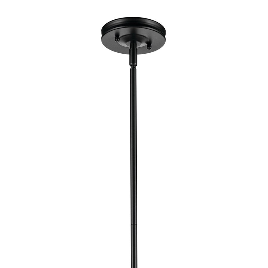 Kichler Laria 15" 1 Light Pendant, Black/Opal Glass