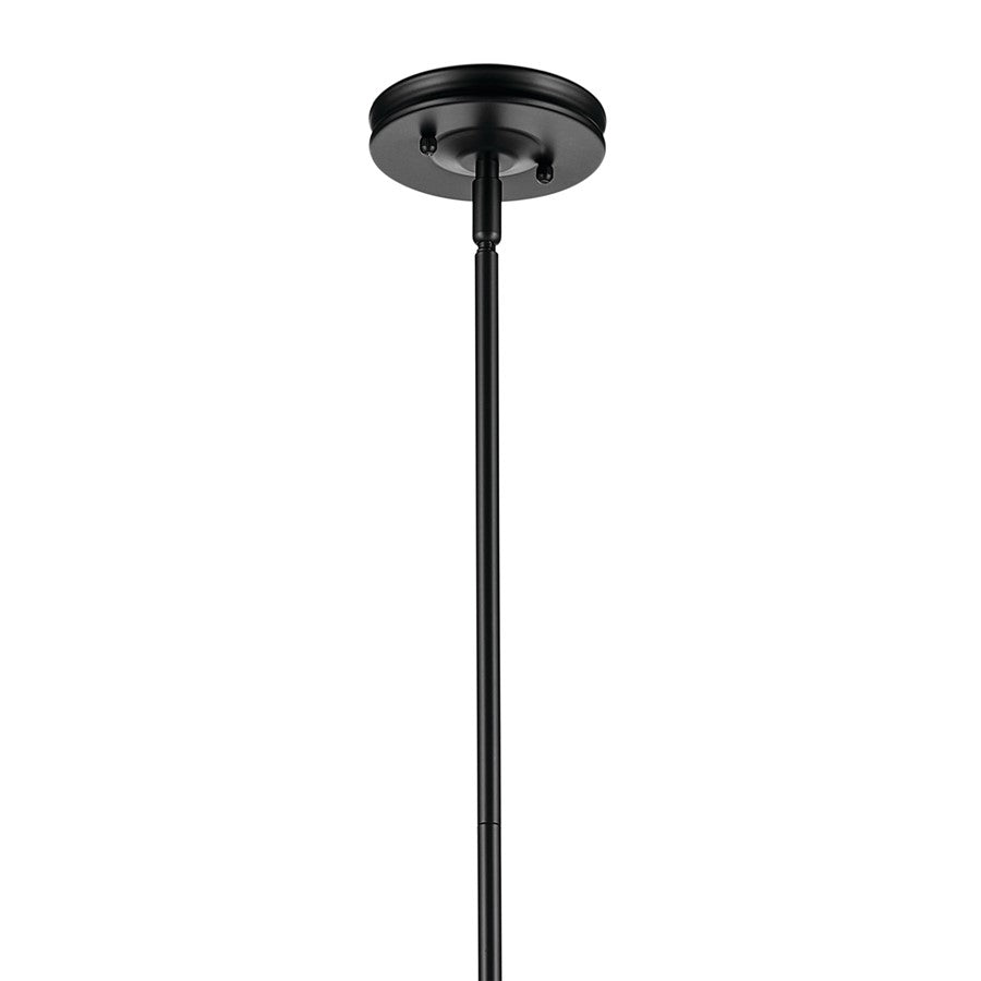 Kichler Laria 15" 1 Light Pendant, Black/Clear Glass