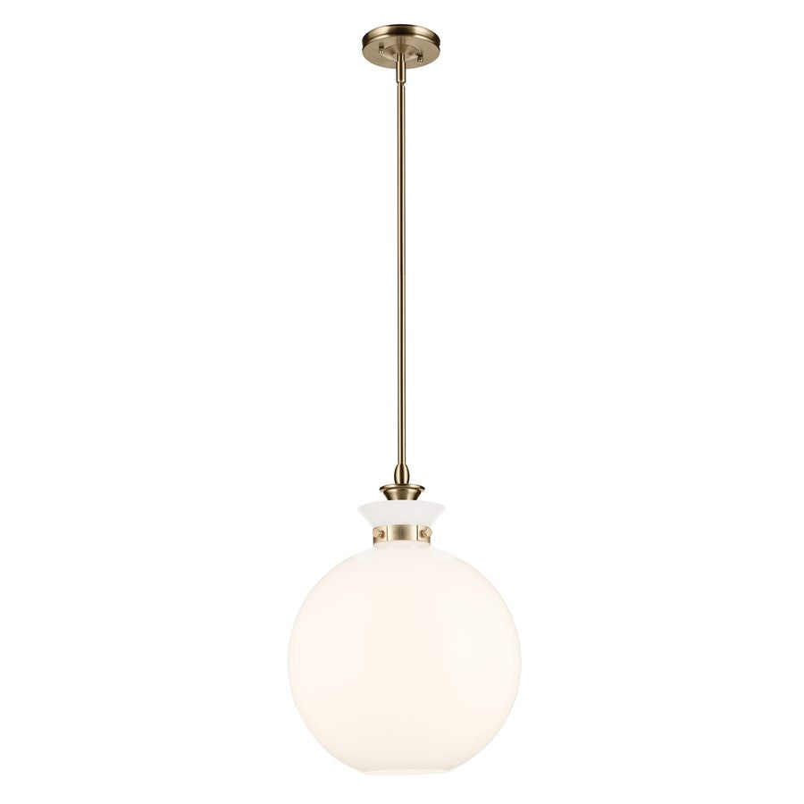 Kichler Laria 15" 1 Light Pendant, Champagne Bronze/Opal Glass - 52779CPZ
