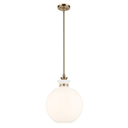 Kichler Laria 15" 1 Light Pendant, Champagne Bronze/Opal Glass - 52779CPZ