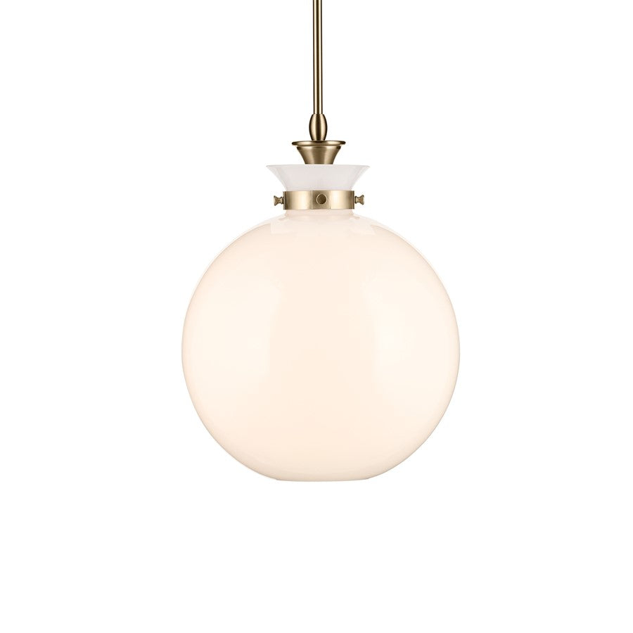 Kichler Laria 15" 1 Light Pendant, Champagne Bronze/Opal Glass