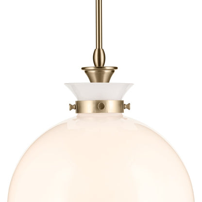 Kichler Laria 15" 1 Light Pendant, Champagne Bronze/Opal Glass