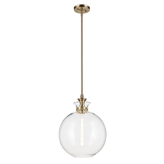 Kichler Laria 15" 1 Light Pendant, Champagne Bronze/Clear Glass - 52779CPZCLR