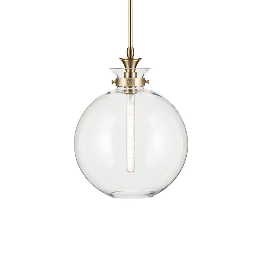 Kichler Laria 15" 1 Light Pendant, Champagne Bronze/Clear Glass