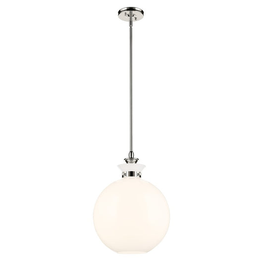 Kichler Laria 15" 1 Light Pendant, Polished Nickel/Opal Glass - 52779PN