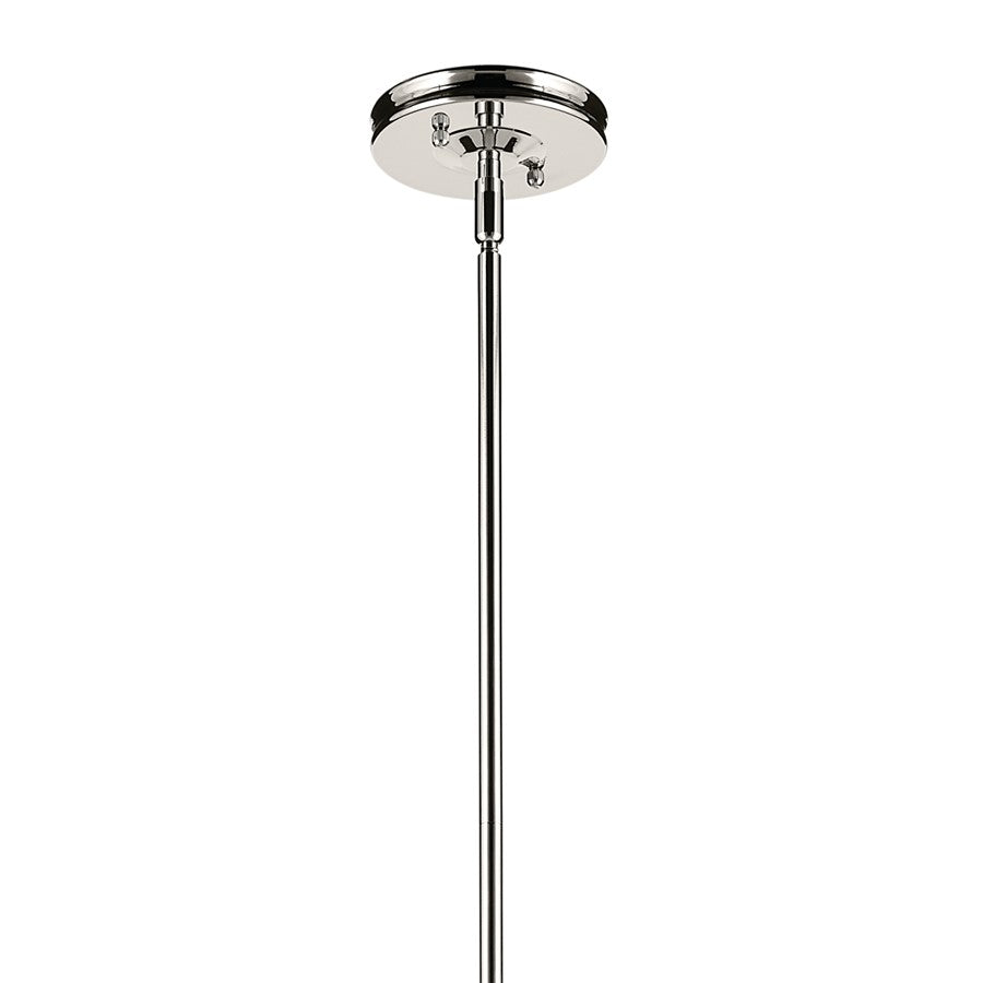 Kichler Laria 15" 1 Light Pendant, Polished Nickel/Opal Glass