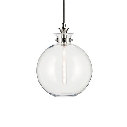 Kichler Laria 15" 1 Light Pendant, Polished Nickel/Clear Glass