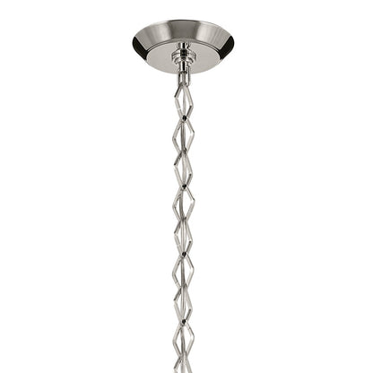 Kichler Nella 12" 1 Light Pendant, Nickel/Clear Outer/Opal Interior