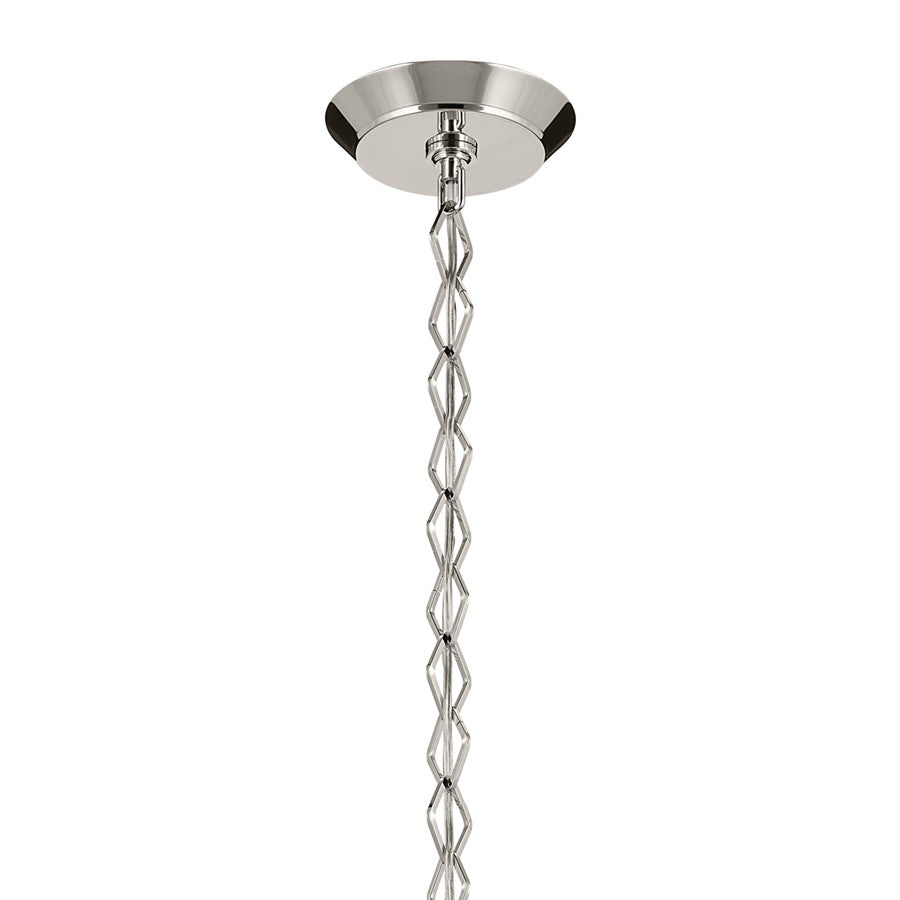 Kichler Nella 16" 1 Light Pendant, Nickel/Clear Outer/Opal Interior