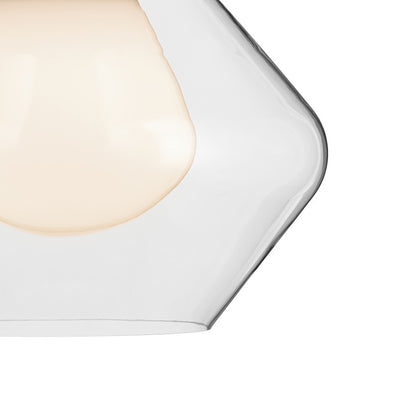 Kichler Nella 16" 1 Light Pendant, Nickel/Clear Outer/Opal Interior